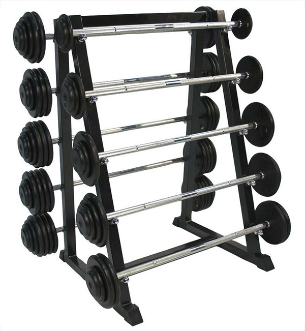 Fixed Weight Barbell on Rack Image Fixed Weight Barbell on Rack Image