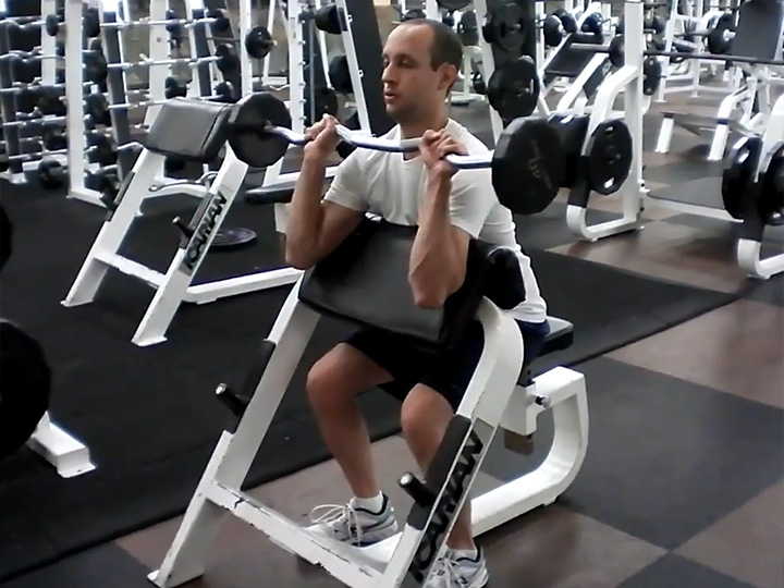 Reverse Preacher Curls (Barbell) Image